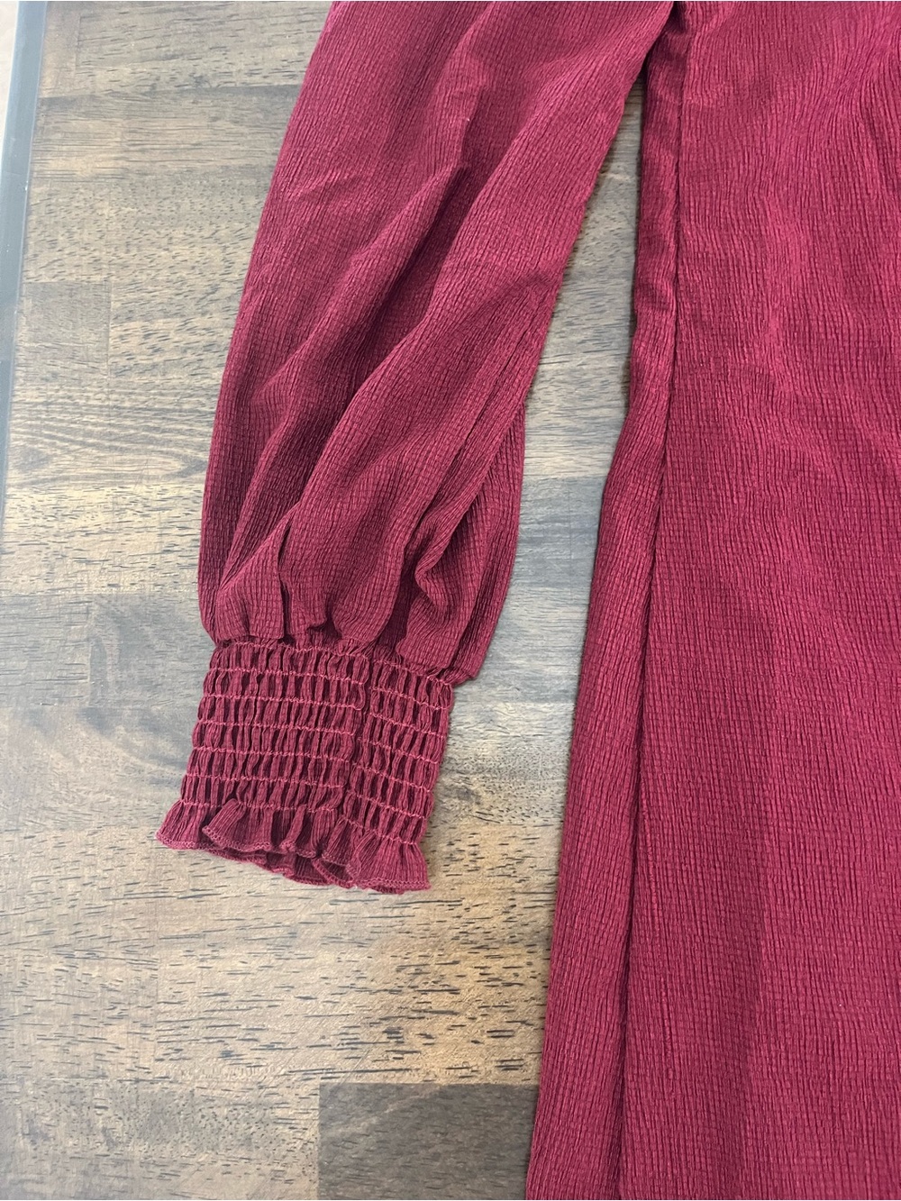 Allison & Kelly Burgundy Crisscross Back Mini Dress Long Sleeves Womens Large - Picture 5 of 10